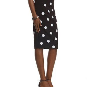 White House Black Market Polka Dot Ponte Skirt US Zero Very Chic